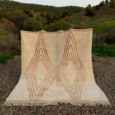 Moroccan Hand-knotted Wool Rug – Orange Pattern