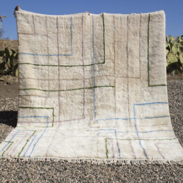 Modern geometric Moroccan area rug with lines pattern