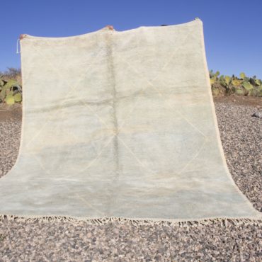 Light Blue Moroccan Hand-woven Wool Rug