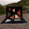 moroccan black rug with abstract design