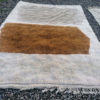 Moroccan wool rug 8x11 rust orange gray and cream