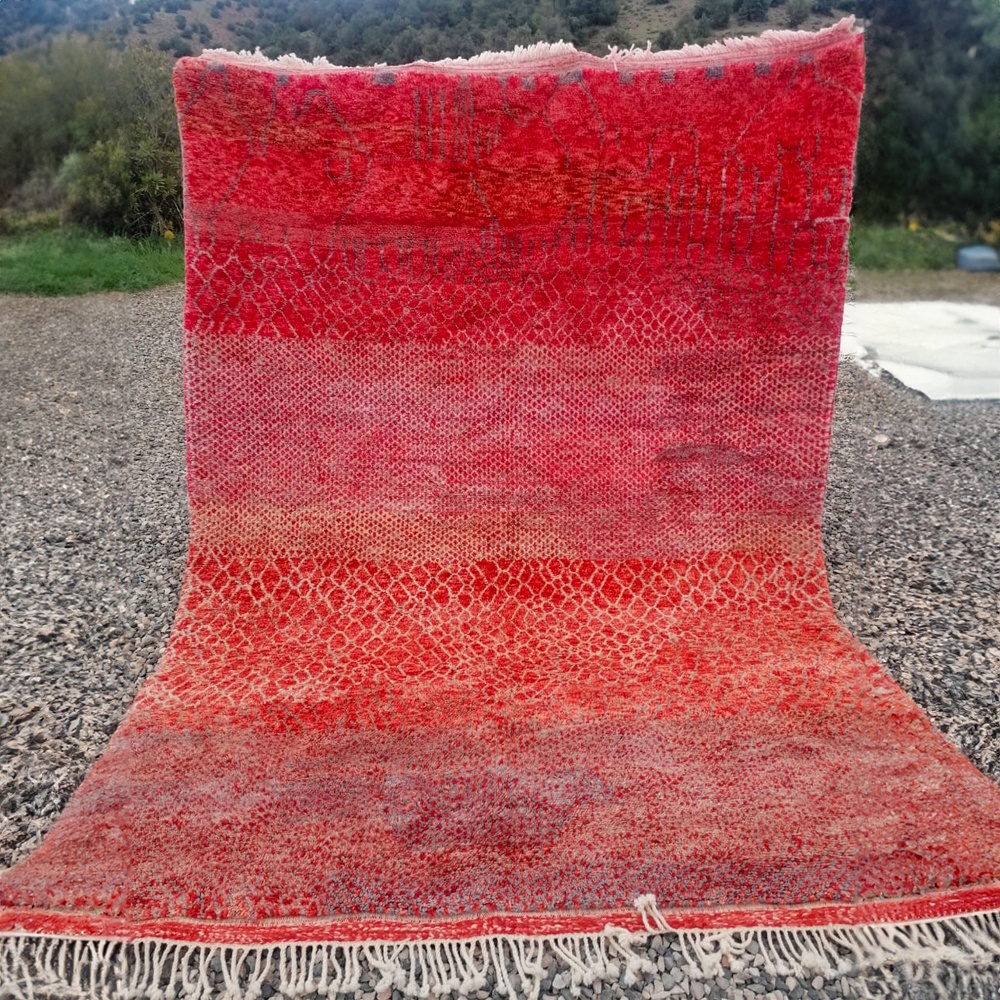 contemporary moroccan wool rug red