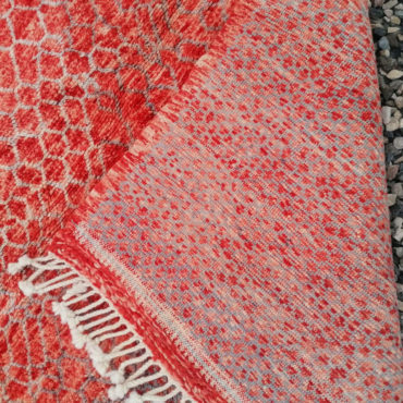 Contemporary Moroccan Wool Rug Red /Gray