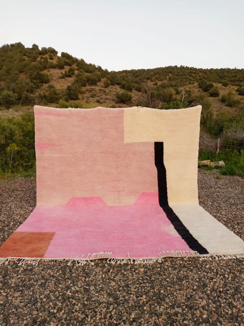 pink moroccan wool rug 10x12