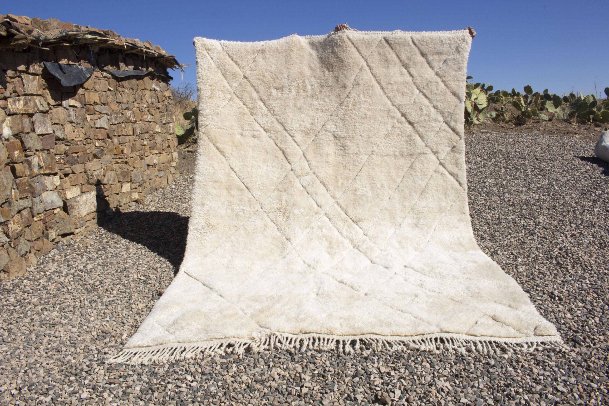 Moroccan Beni Mrirt Rug White