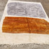 Moroccan Beni Mrirt rug white background Design in Rust Orange and Gray
