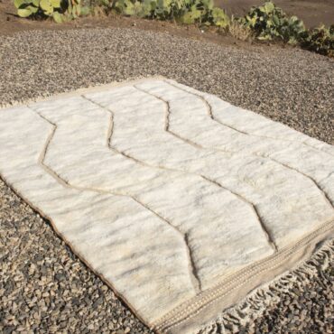 Moroccan Beni Mrirt Rug White And Beige