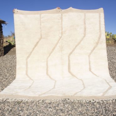 Moroccan Beni Mrirt Rug White And Beige