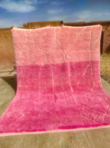 pink moroccan beni mrirt rug