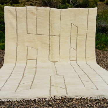White Modern Moroccan Berber Rug Design in Taupe