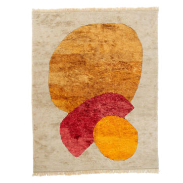 Contemporary Moroccan Wool Rug Taupe Background