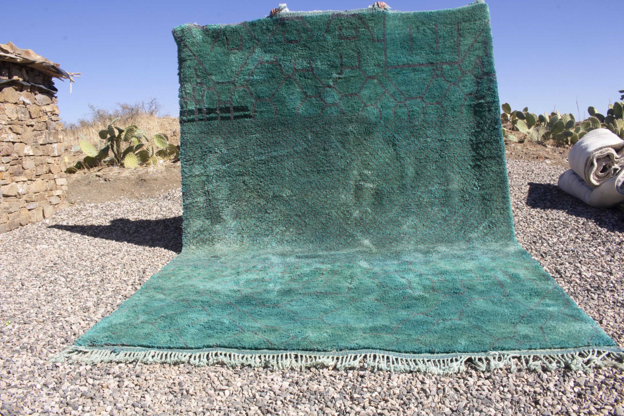 Contemporary moroccan wool rug