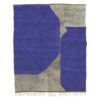 Contemporary moroccan wool rug gray and blue