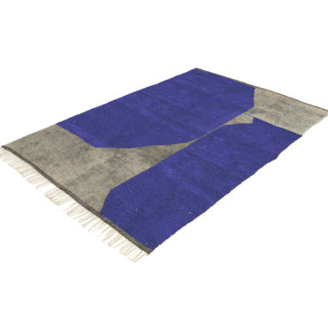 Contemporary Moroccan Wool rug Gray and Blue