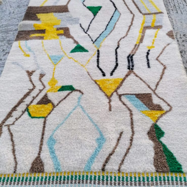 Handknotted Abstract Moroccan Berber Rug