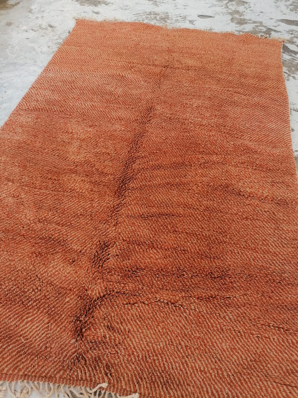 Handmade Orange Moroccan Wool Rug - Image 2