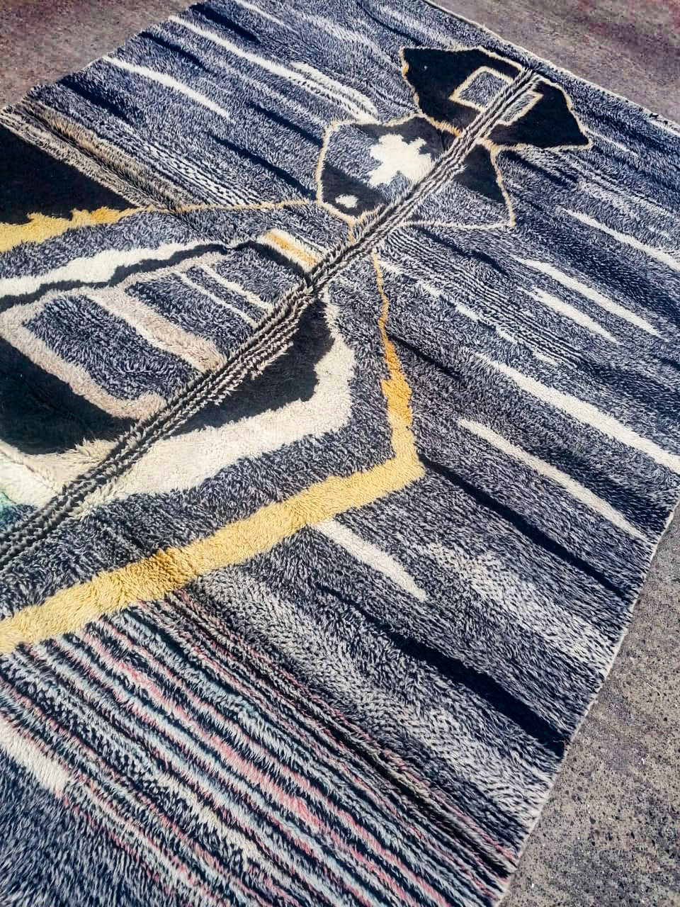 Modern Handknotted Berber Wool Rug - Image 4