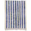 White and Blue Striped Moroccan Rug