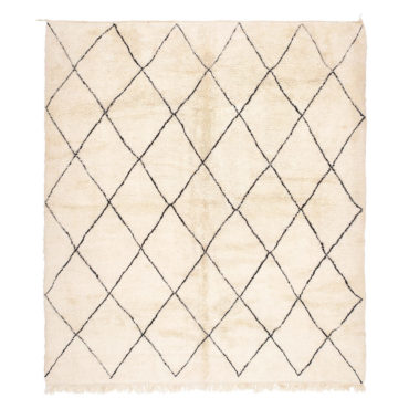 Classic Beni Ourain Moroccan Rug Black Diamond