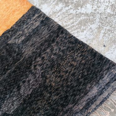 Moroccan Beni Mrirt Wool Rug Black and Orange
