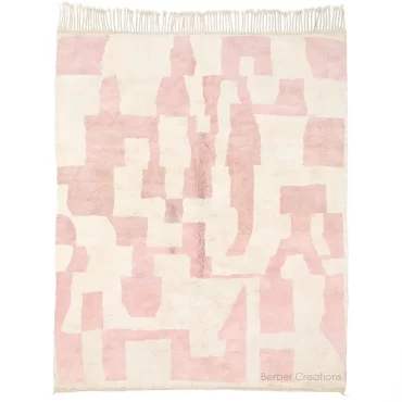 Moroccan Beni Mrirt Wool Rug Pink and White – DJAMEL
