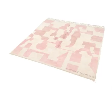 Moroccan Beni Mrirt Wool Rug Pink and White – DJAMEL