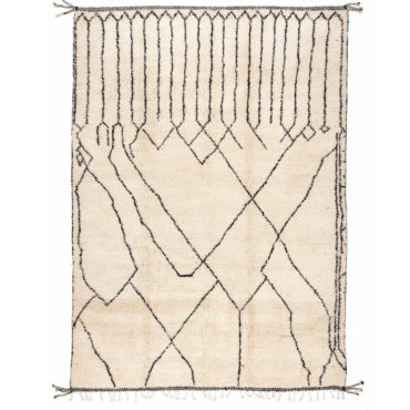 Beni Ourain Moroccan Wool Rug Black and White