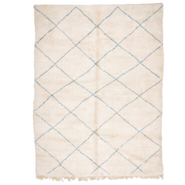 Classic Beni Ourain Rug Blue Diamond Pattern