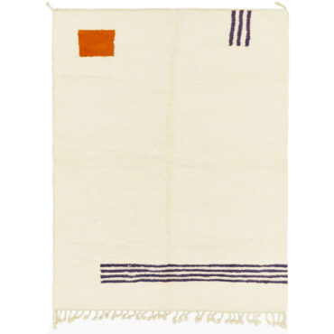 Geometric Moroccan Rug Orange and Blue