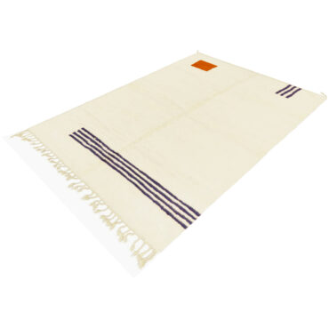 Geometric Moroccan Rug Orange and Blue