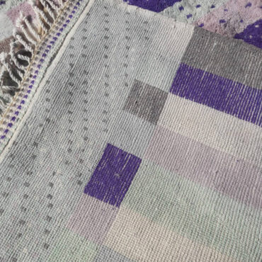 Gorgeous Moroccan Rug Geometric Pattern In Purple and Yellow