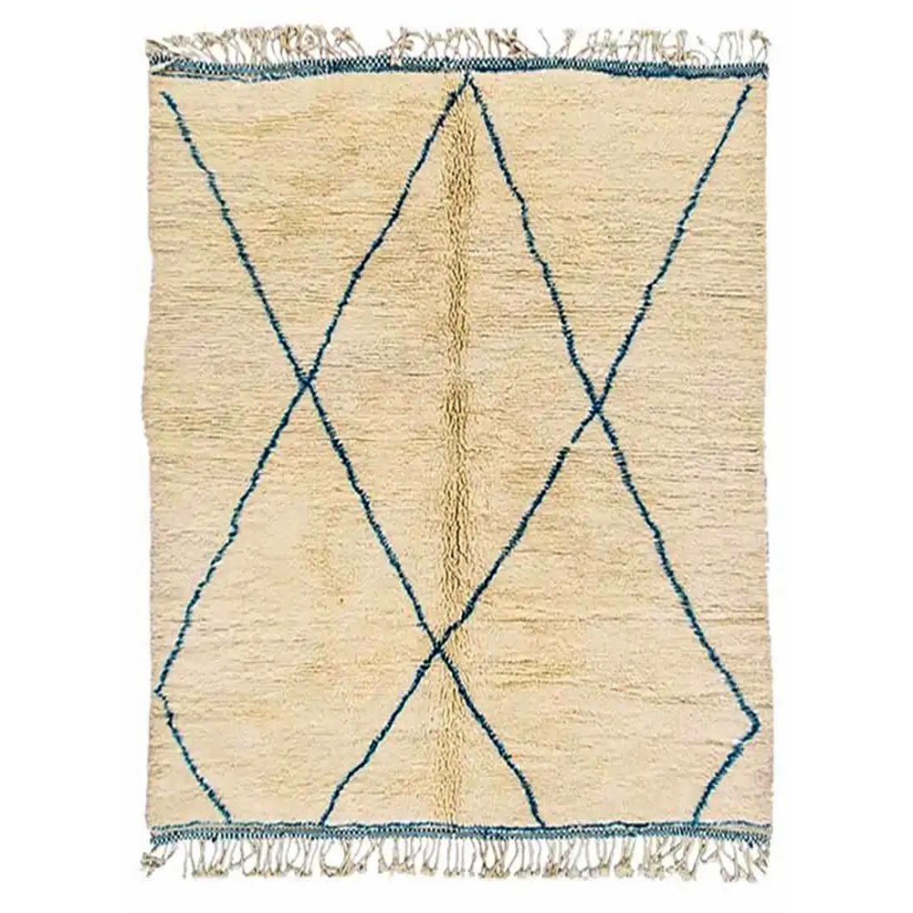 moroccan beni ourain rug blue