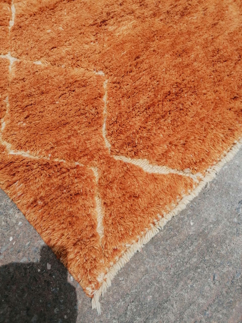 Moroccan Luxury Beni Mrirt Wool Rug Orange 8'x10' - Image 10