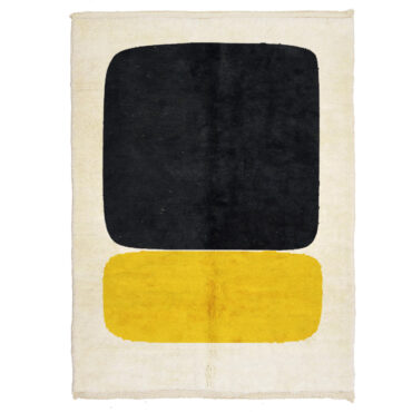 Moroccan Beni Ourain Rug Black and Yellow
