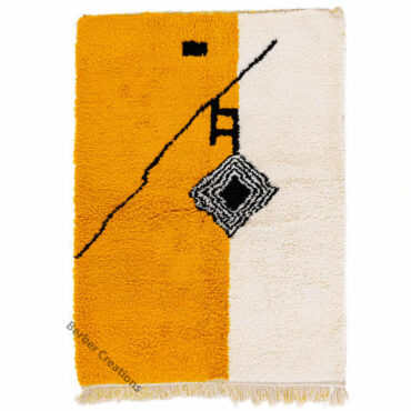 Moroccan Beni Ourain Wool Rug Yellow