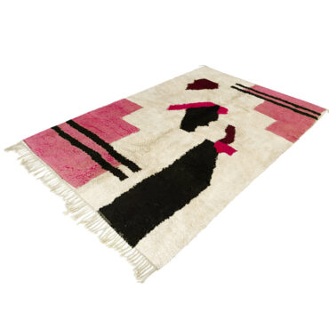 Moroccan Handwoven Wool Rug Pink