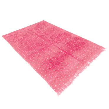 Polka Dots Shag Moroccan Rug In Pink and White