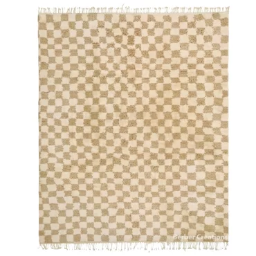 Moroccan Checkered Beige Rug