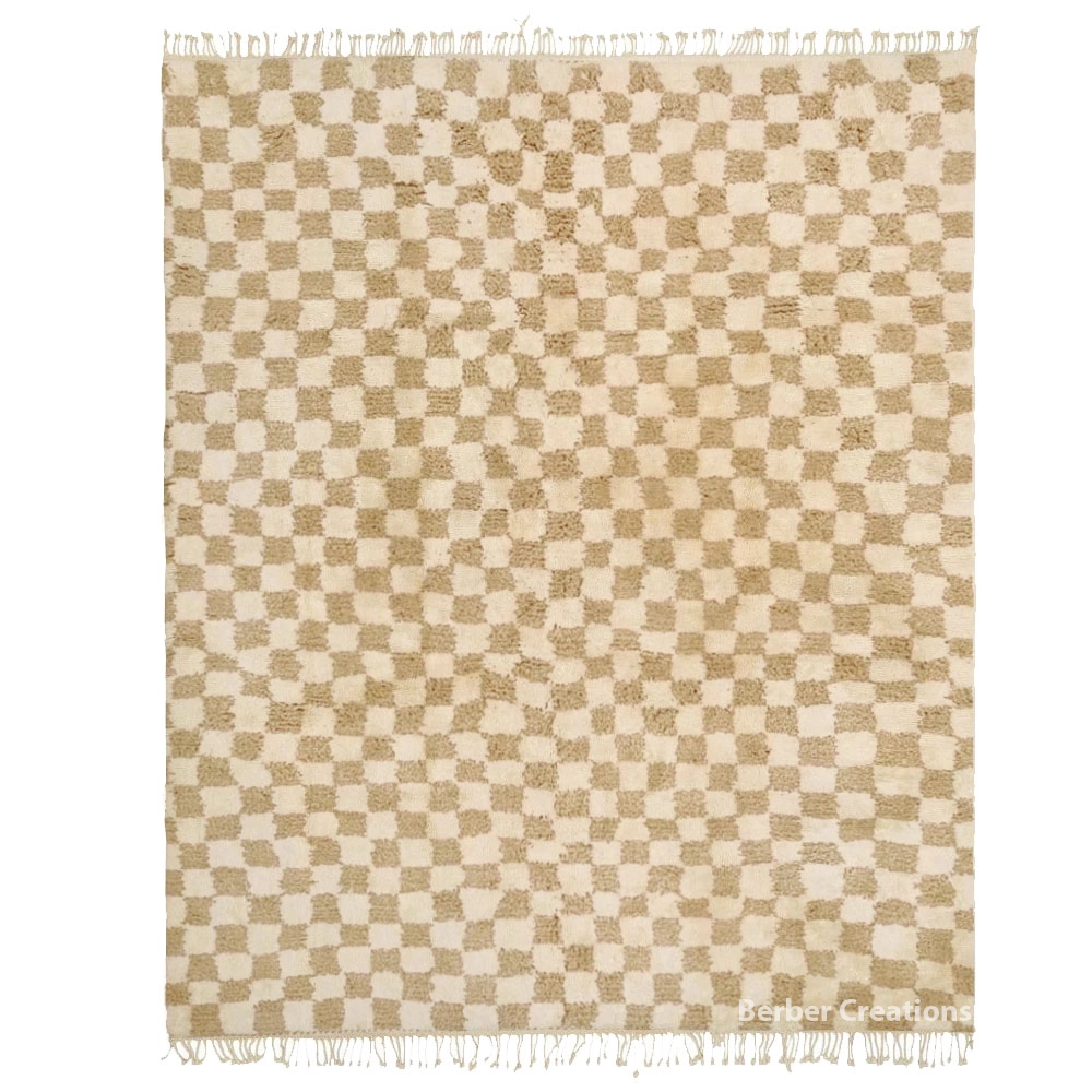 checkered moroccan berber wool rug