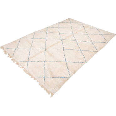 Classic Beni Ourain Rug Blue Diamond Pattern