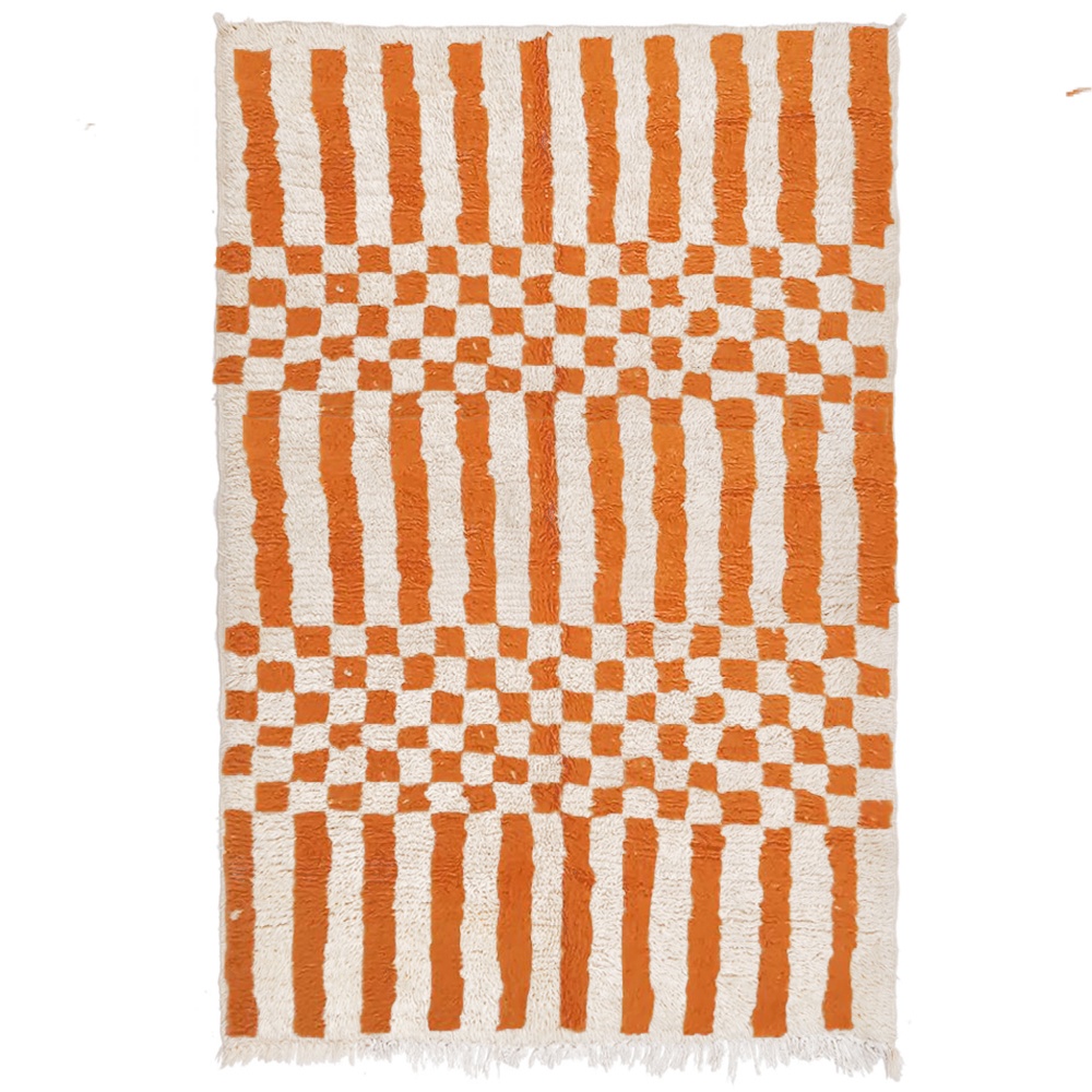 moroccan beni ourain rug orange