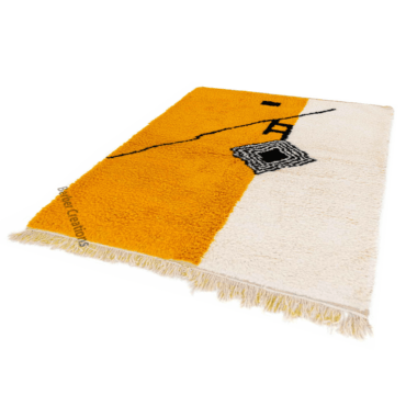 Moroccan Beni Ourain Wool Rug Yellow