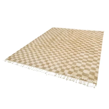 Moroccan Checkered Beige Rug
