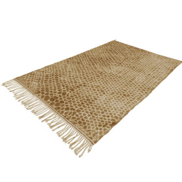Moroccan Handwoven Beni Mrirt Rug Brown and Cream