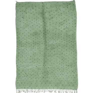 Moroccan Sage Green Rug With Black Dots