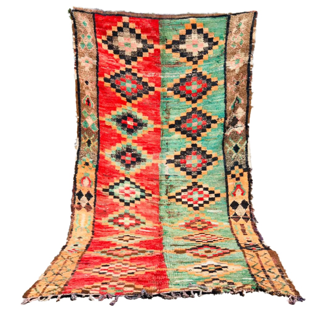 Handmade vintage moroccan wool rug