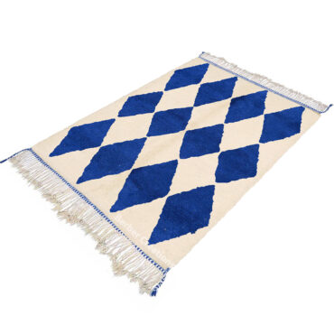 Moroccan Beni Ourain Rug Blue Diamond
