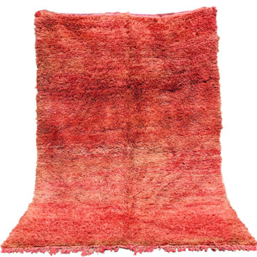 Moroccan Vintage Ivory Red Faded rug 5’4″x 8’10”