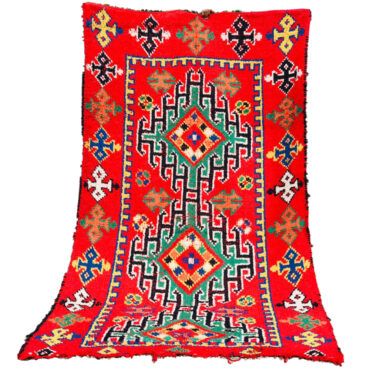 Moroccan Vintage Wool Rug From Zayan Tribe 4’11″x 9’7″