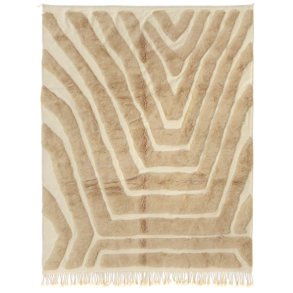 Neutral moroccan berber wool rug